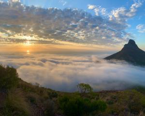 "Hiking above the clouds in Cape Town!" by Tara F. • Lehigh University, Spring 2020 Photo Contest Winner