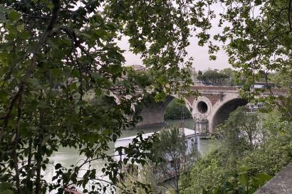View of Rome river through the trees