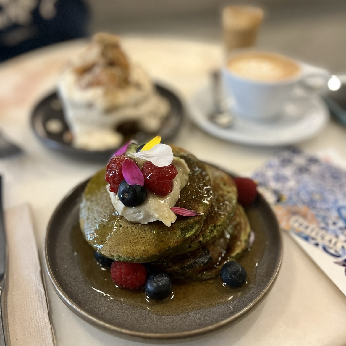 matcha & chai pancakes