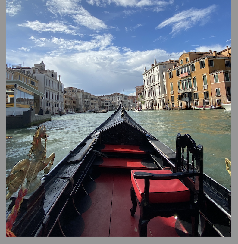 Gondola with view of the Grand Canal 