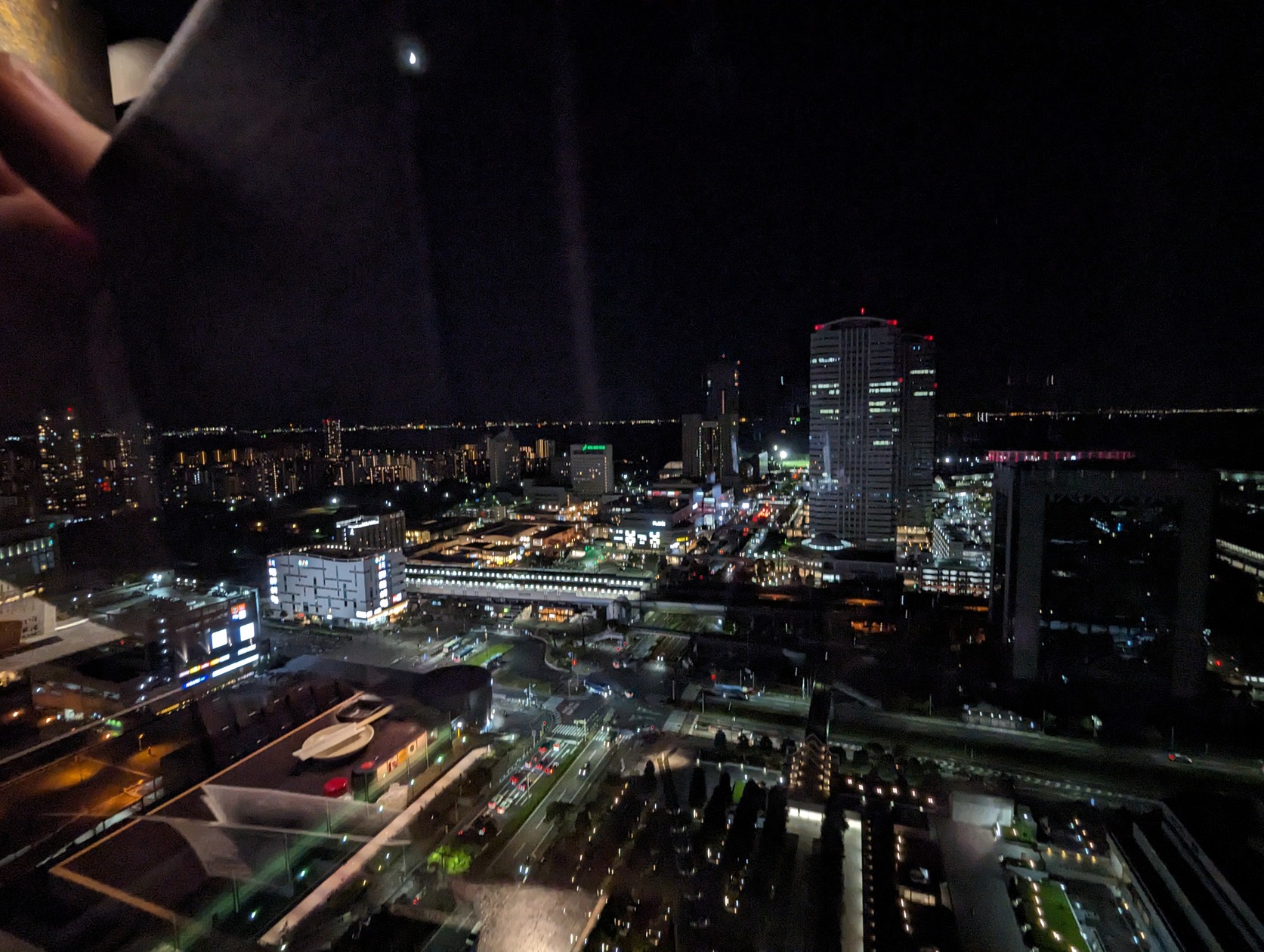 the view of makuhari from the restaurant 