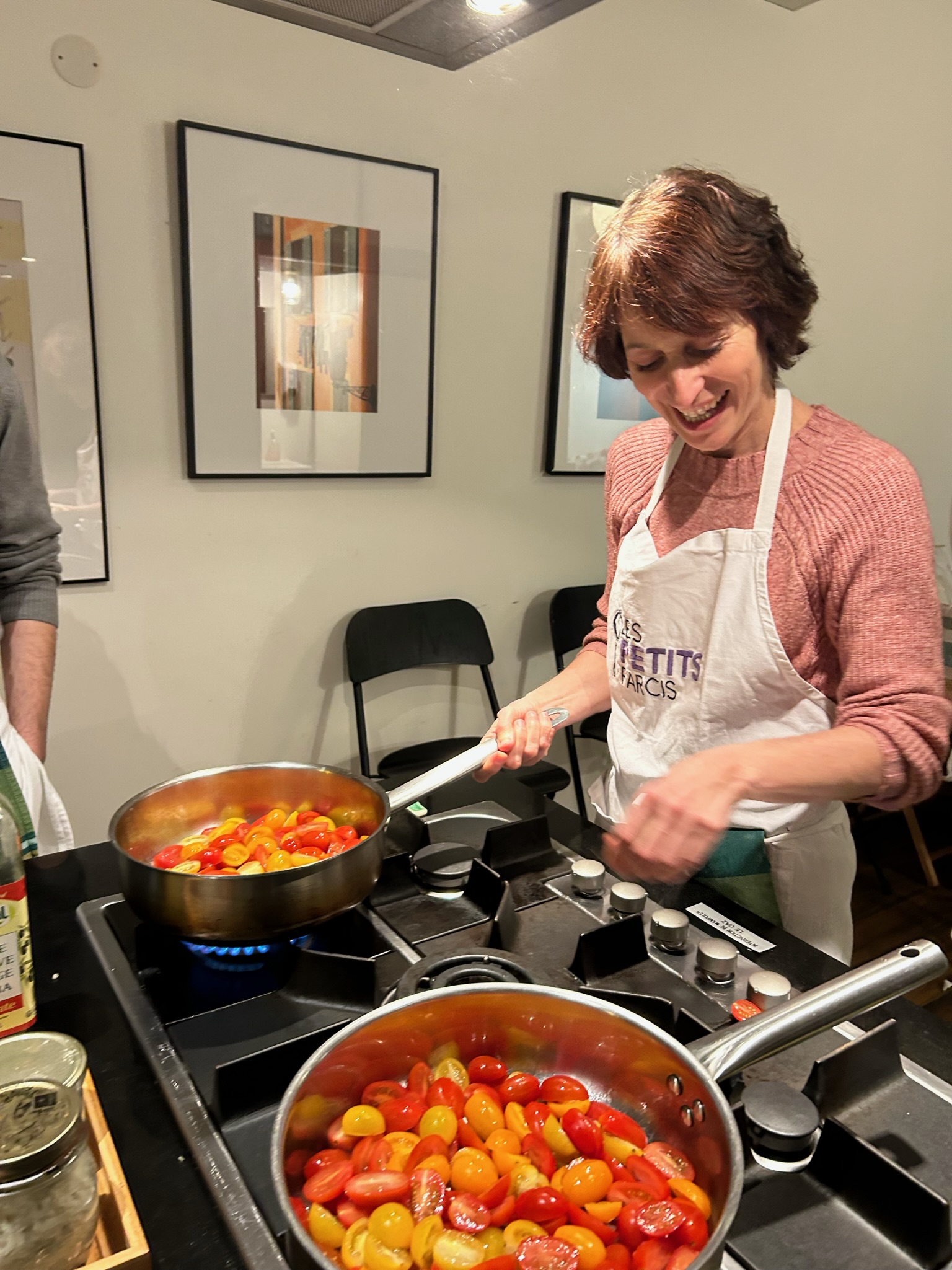 Rosa working on the sauce