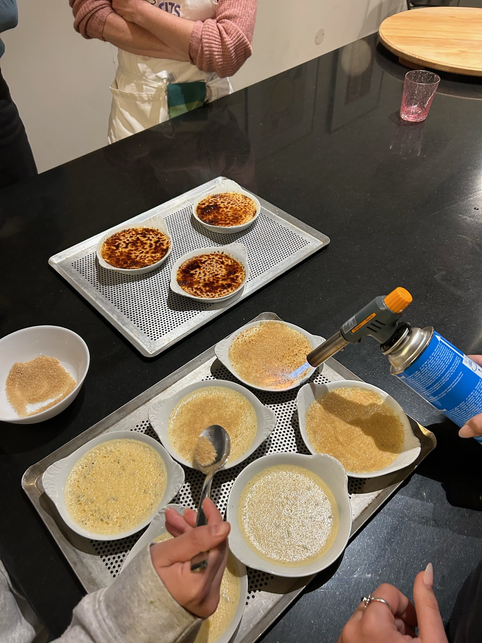 Torching the lavender crème brûlée