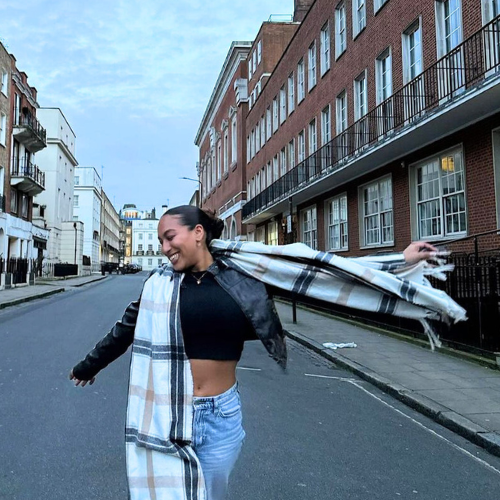 Student in the streets of London