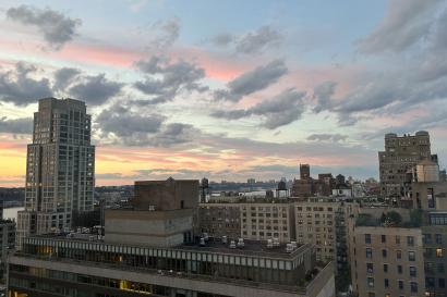 A sunset over the West Side of Manhattan. 