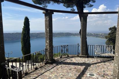 A view of Lake Albano from a hilltop villa. 