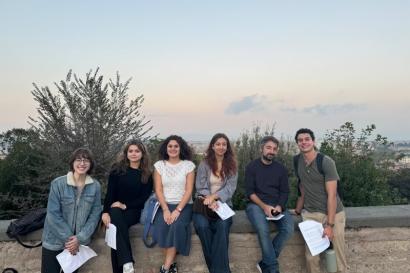 Me, my classmates, and our professor taking a class period to enjoy the views of the city from, and learn some history about, Gianicolo. 