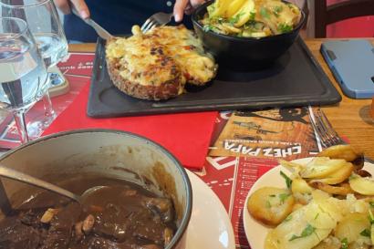 A traditional French dish called Beef Bourguignon, a stew of sorts