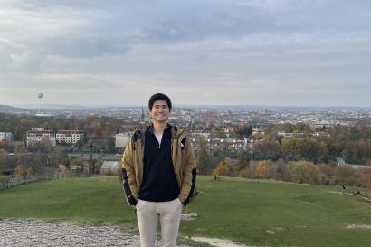 Picture of me on top of Krakus Mound in Poland - good view of the whole city.