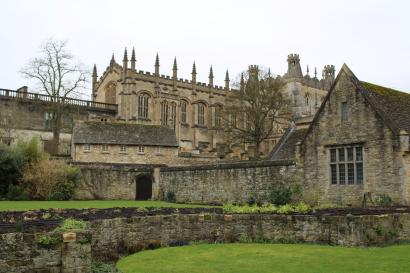 Courtyard and buildings at the New School in Oxford, England