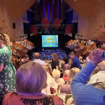 A picture from in side the Sydney Opera House during a screening of Singing in the Rain