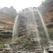 Close-up of a waterfall at the Blue Mountains