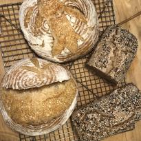 Sourdough bread, four loaves 