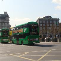 An image of a bus and some general city views.