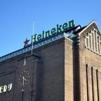 Building with the word "Heineken" on top