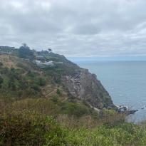 a view from hiking around Sumner Beach and Taylor's Mistake; specifically, a cliff and the sea that fills out below it