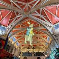 Alice in Wonderland White Rabbit light in The Covered Market.