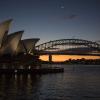 Sydney Bridge and Opera House at sunset