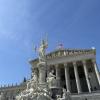 A shot from the base of the Austrian Parliament building, one of the most iconic structs in Vienna!