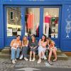 My friends and I sitting in Clisson enjoying some fabulous gelato