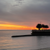  view of the sunset from the beach in Montevideo, Uruguay