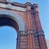 One side of Arc de Triomf in Barcelona