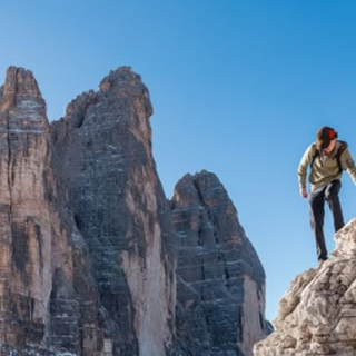 Student hiking in the Dolomites