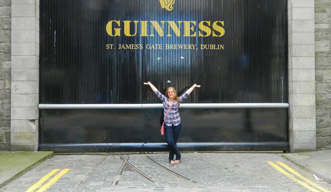 dublin student posing for a photo at Guiness Storehouse