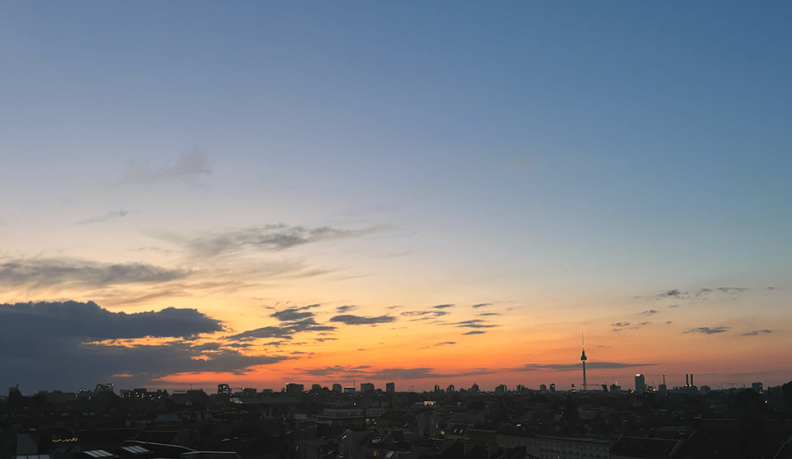 The skyline of Berlin at sunset!