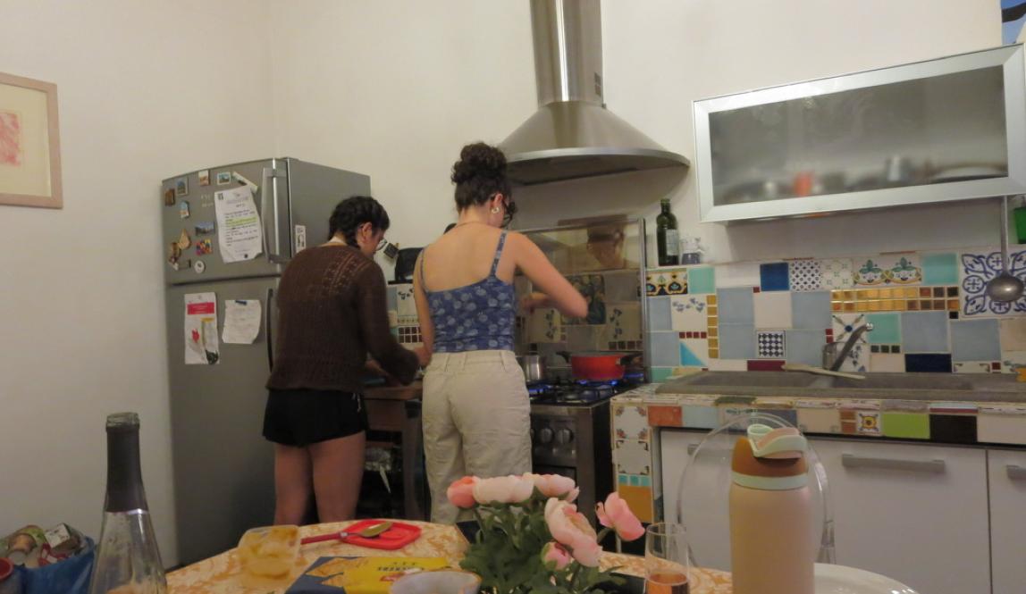 cooking with friends