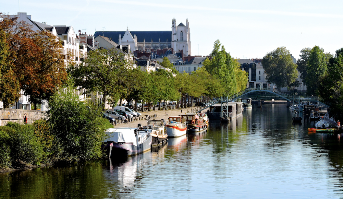 Photo of river and homes in Nantes, France