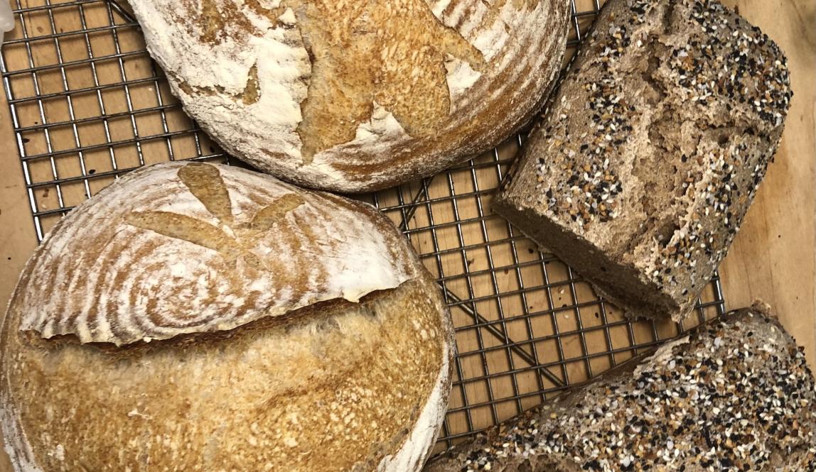 Sourdough bread, four loaves 