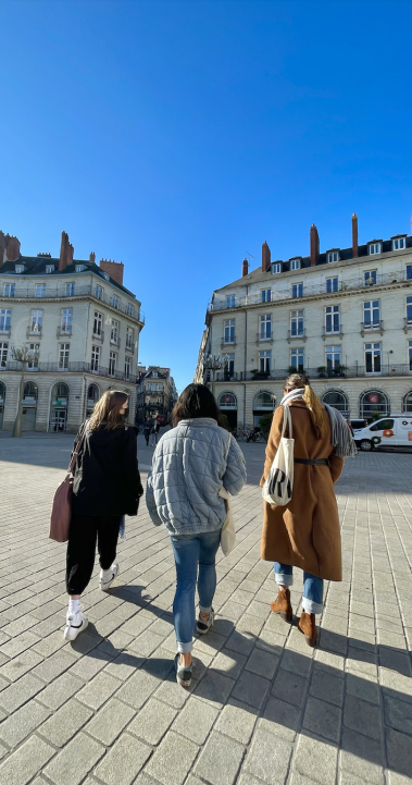 Girls walking in Nantes, France