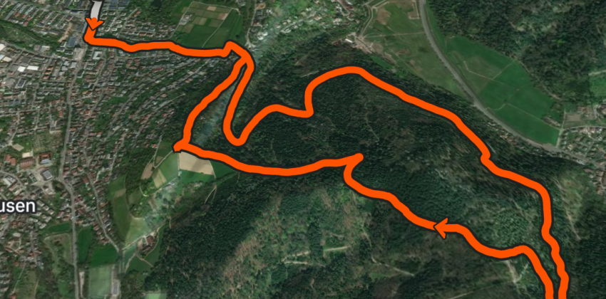 Strava map of a running route